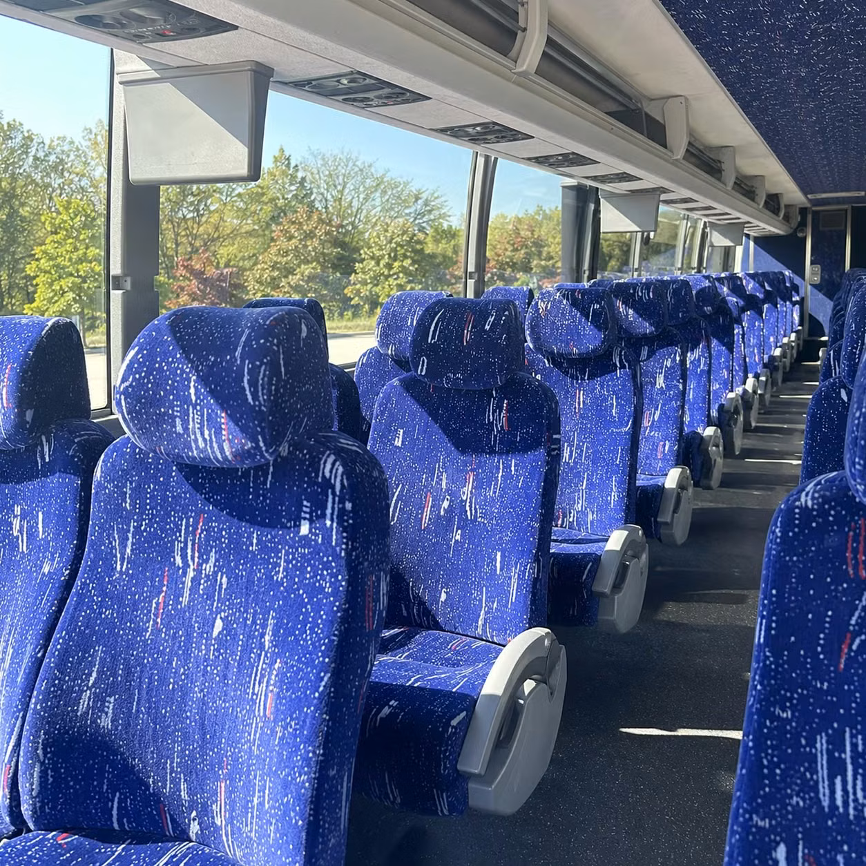 56 passenger charter bus inside